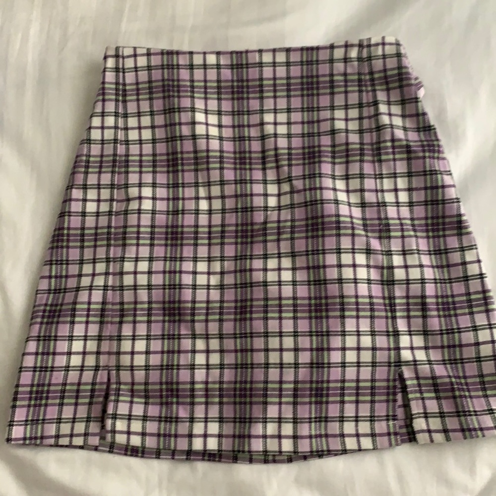 Brandy Melville Purple Plaid Skirt